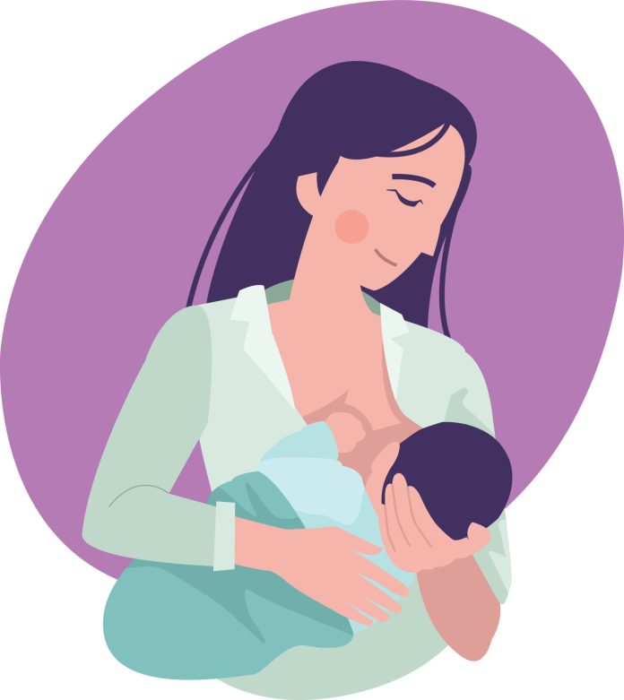a-mother-is-breastfeeding-her-newborn-vector