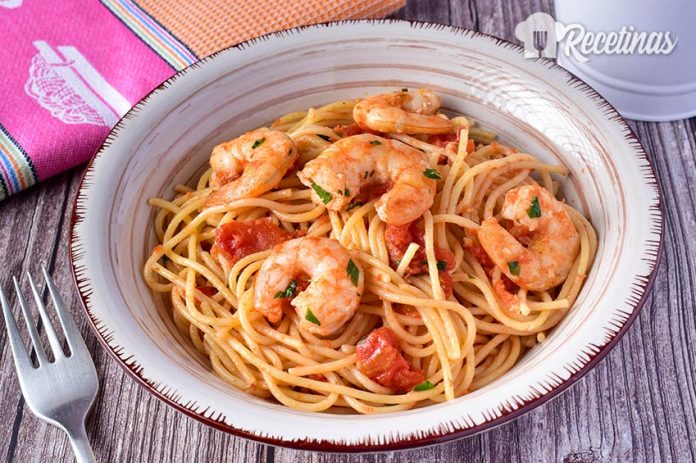 espaguetis-con-camarones