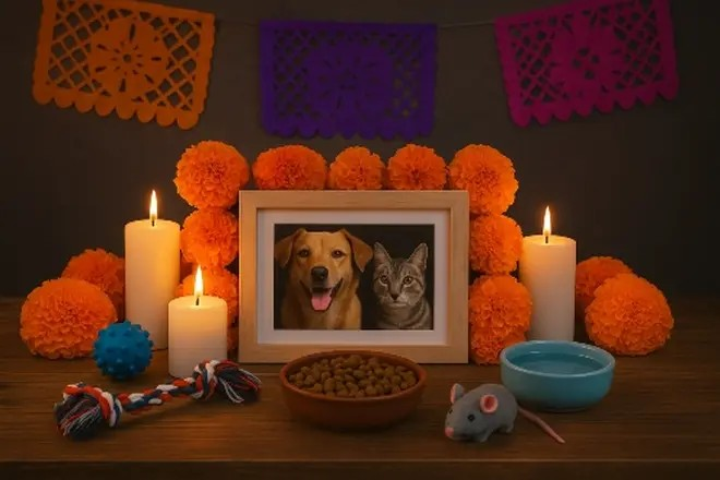 Luz, flores y huellitas: la ofrenda de este 27 de octubre es para recordarlos a ellos